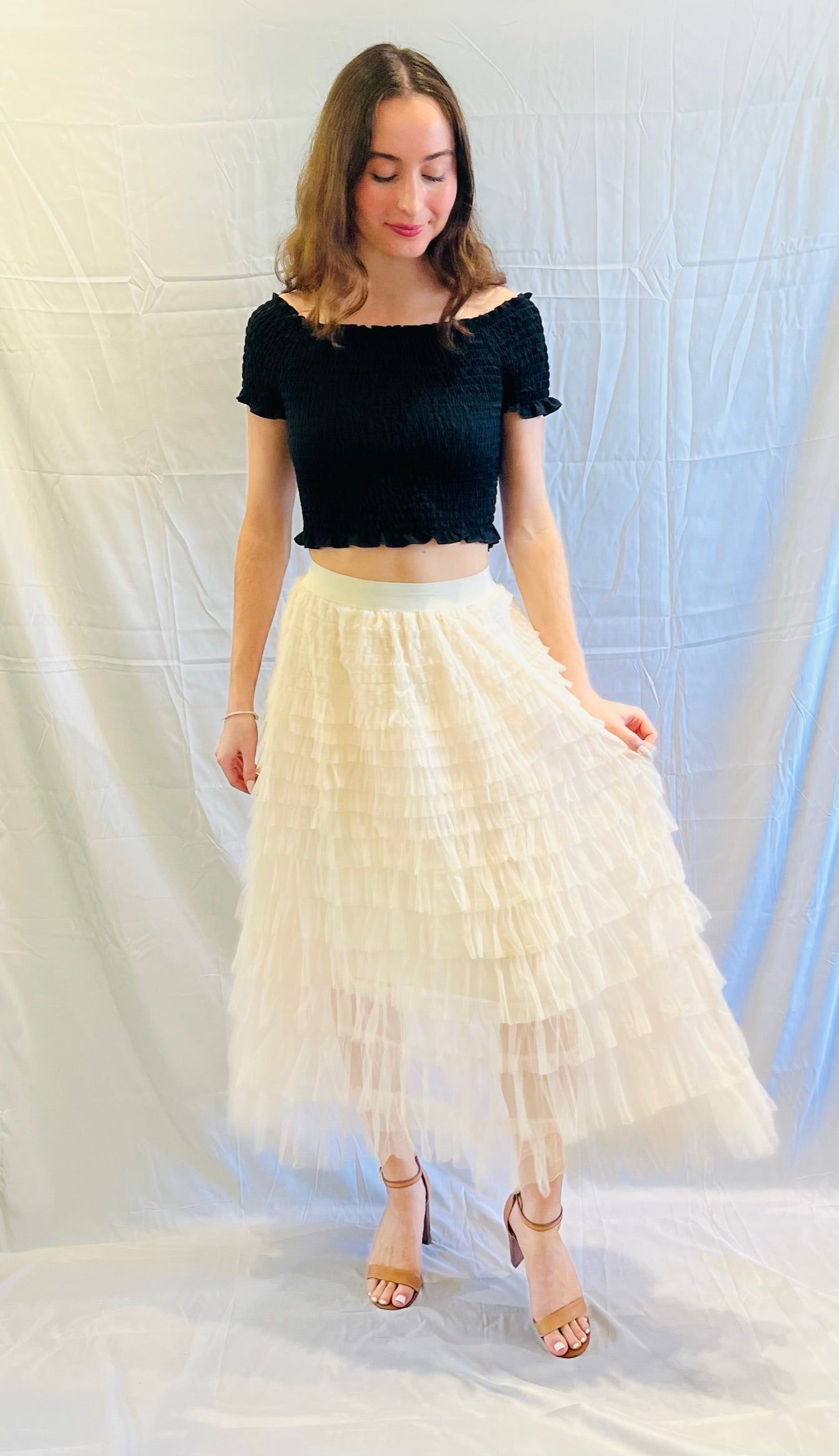 Molly Tulle Skirt Cream