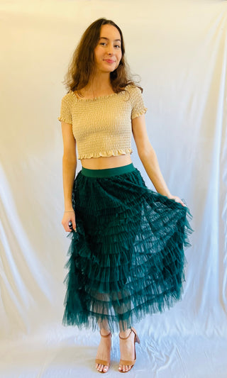 Molly Tulle Skirt Forest Green
