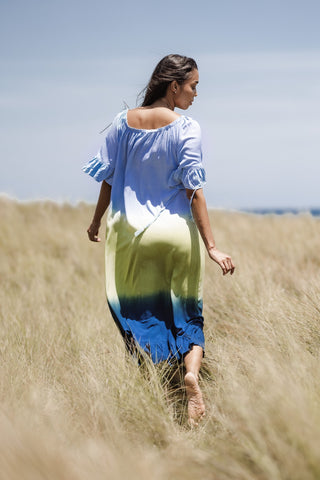 Seville Off The Shoulder Blue Dress