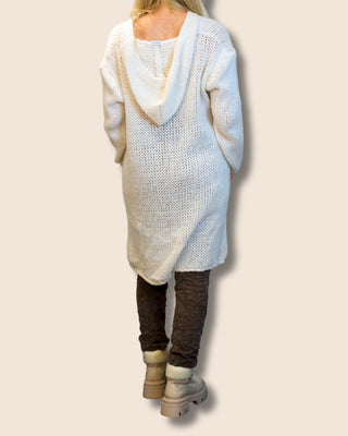 Lola Knit Hi Low Cardigan with hood