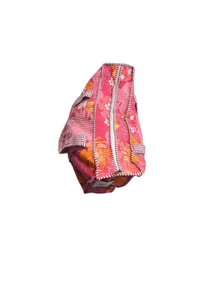 Warm Floral Zippered Quilted Tote Bag