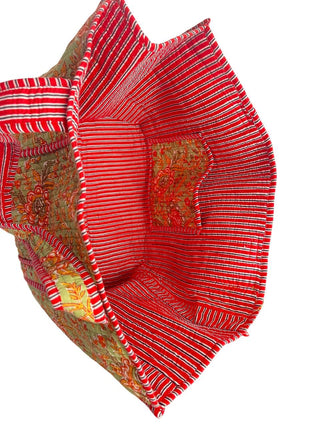 Earthy Floral Reversible Quilted Tote Bag