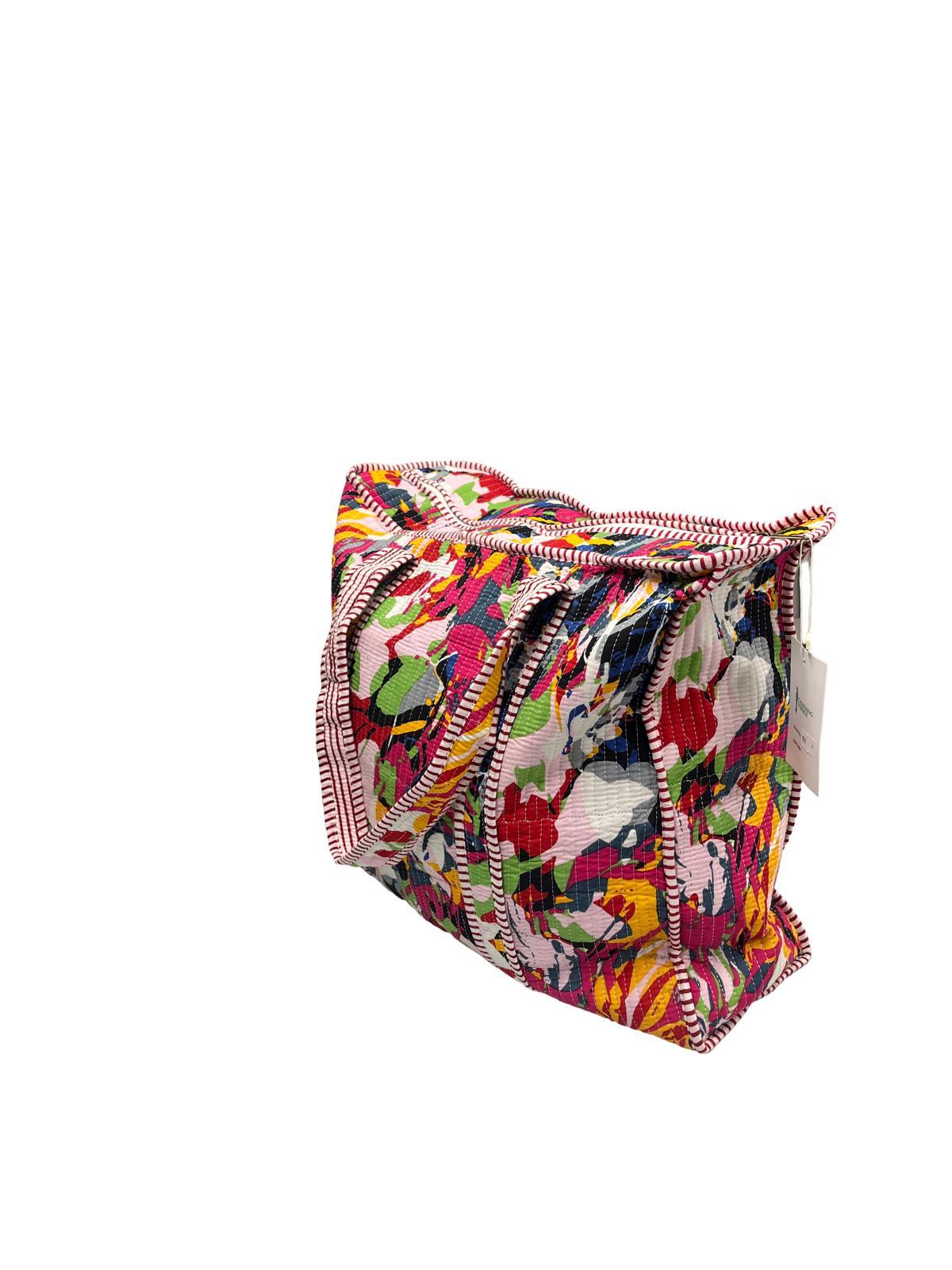Abstract Pop Zippered Quilted Tote
