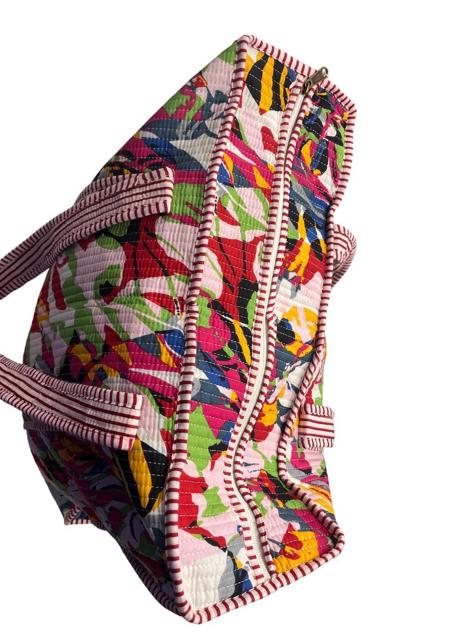 Abstract Pop Zippered Quilted Tote