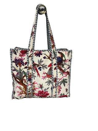 Ivory Garden Reversible Quilted Tote Bag
