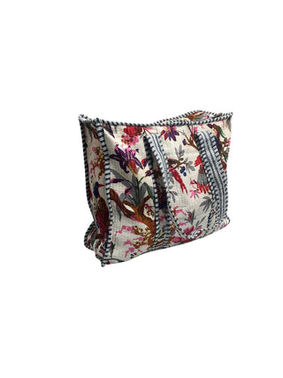 Ivory Garden Reversible Quilted Tote Bag