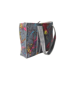 Midnight Bloom Reversible Quilted Tote Bag