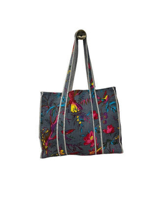 Midnight Bloom Reversible Quilted Tote Bag