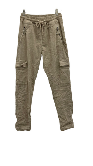 Viena Corduroy Cargo joggers- made in italy