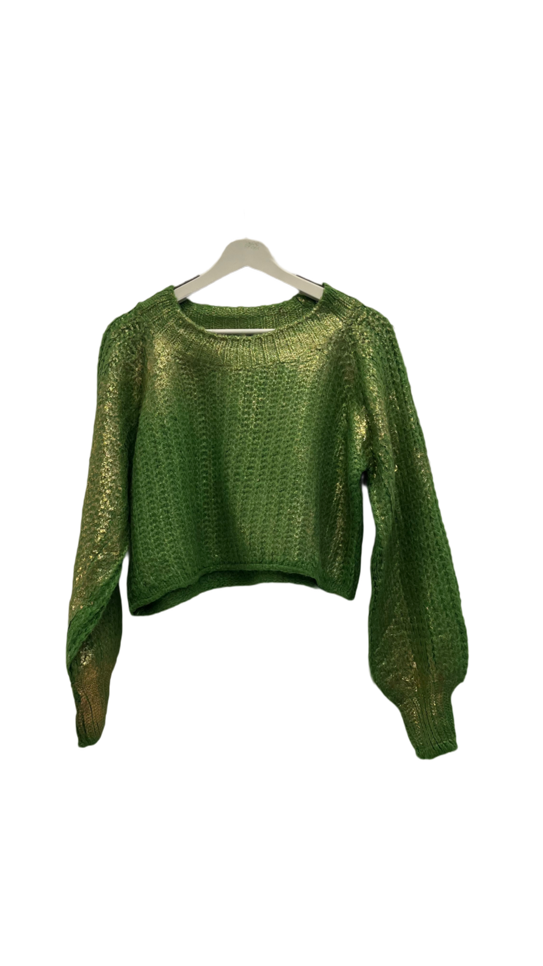 Glenna Gold Painted Knit sweater- green