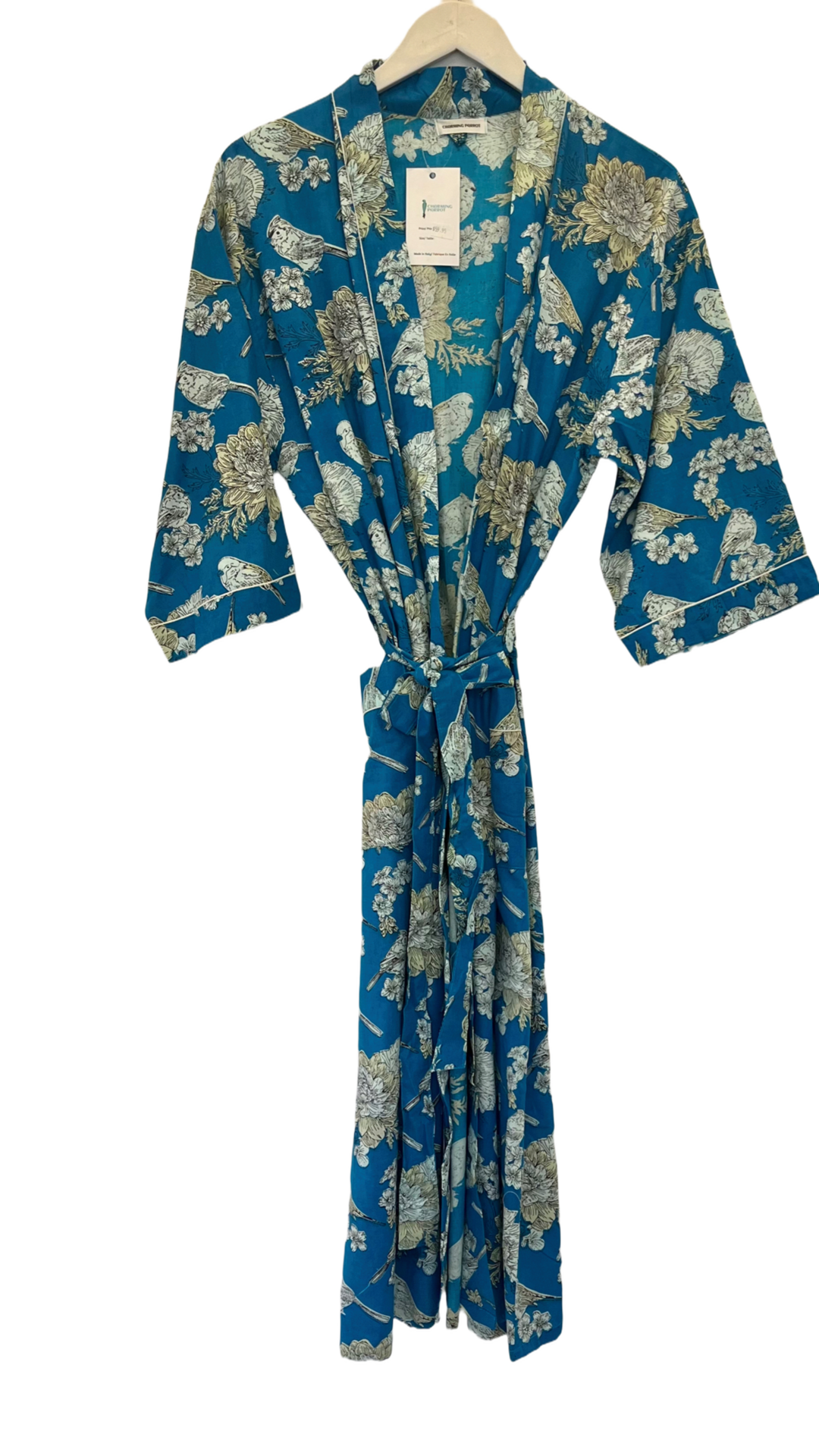 Lana 100% Cotton Robe with Pockets and Tie at waist