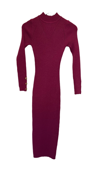 Sandi Stretchy Knitted Dress with Gold buttons