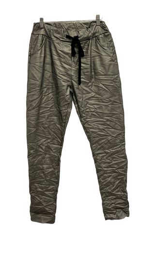 Sasha Faux Leather Joggers made in italy