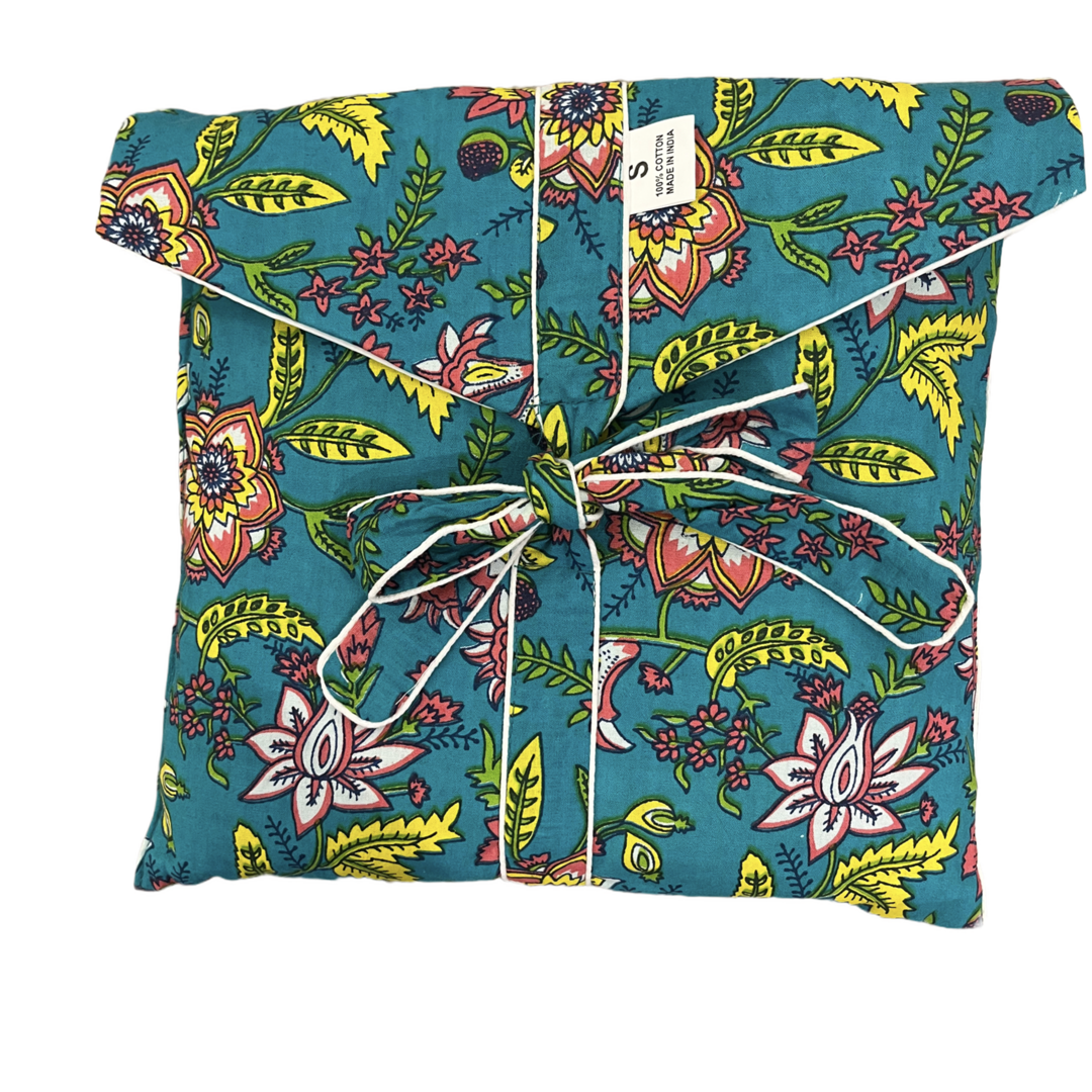Liza Long Sleeve 100% Cotton Printed Pajama Set with matching bag-many more prints in store