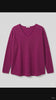 The Vivid Italian V-Neck Sweater- Raspberry
